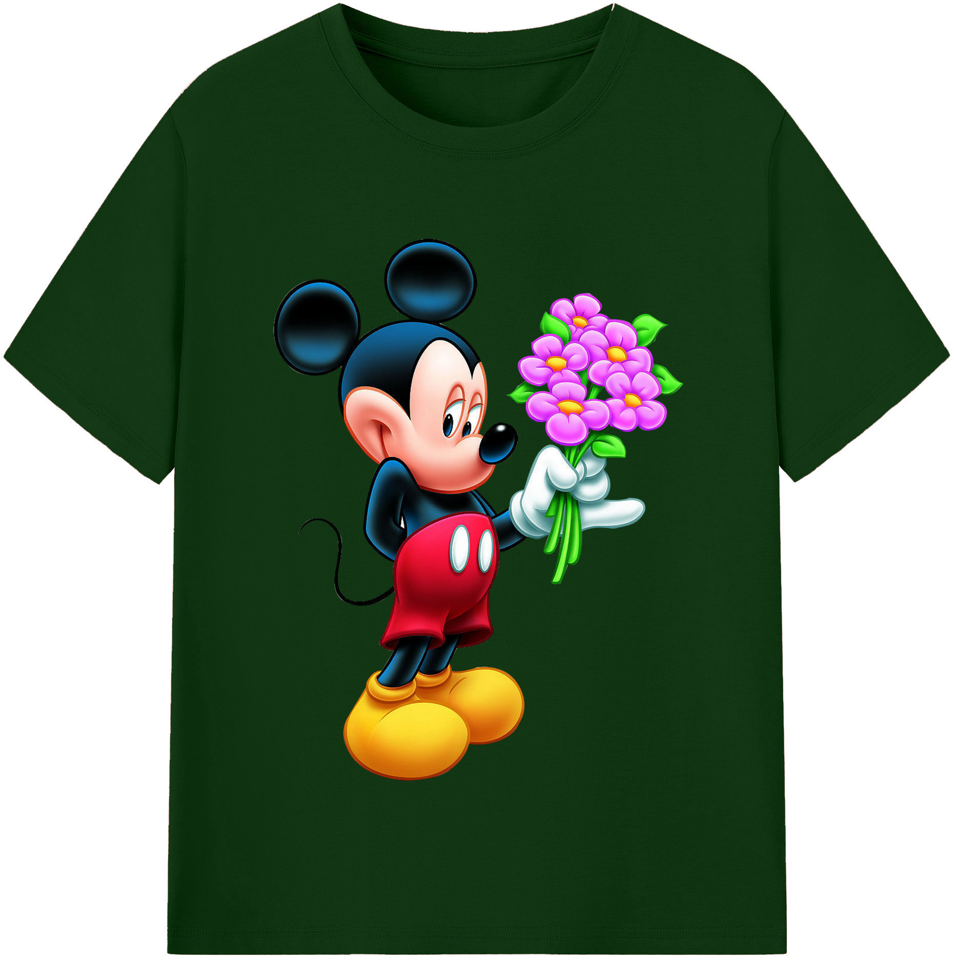 （画像用） ミッキーマウス Mickey Mouse 綿100％半袖Tシャツ（フロントプリント）